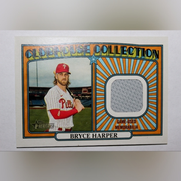 Bryce Harper 2021 Topps Heritage Game Used Memorabilia - Picture 1 of 2